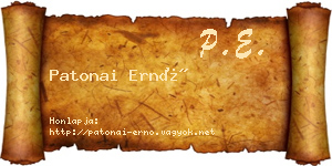 Patonai Ernő névjegykártya